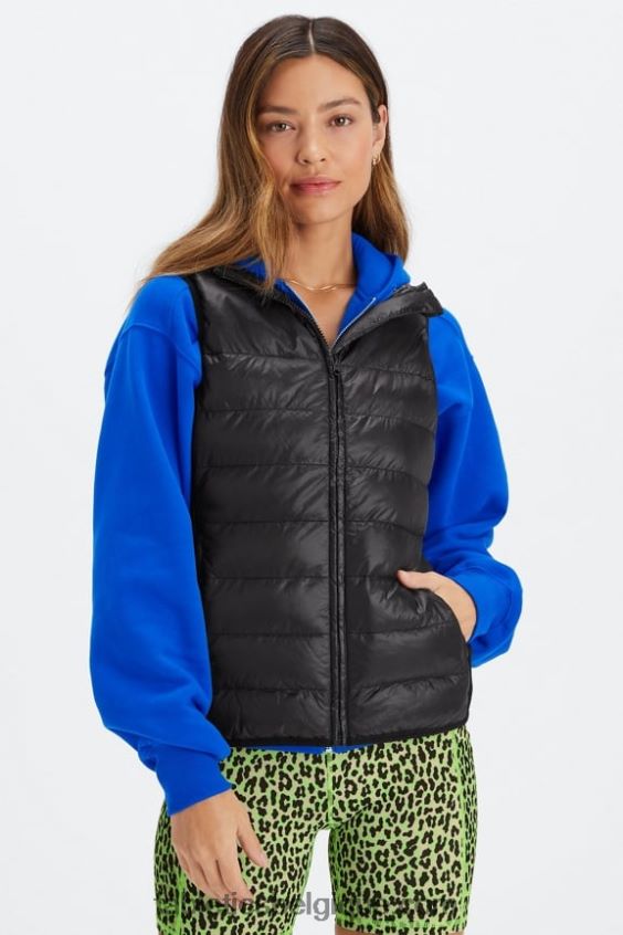 gilet matelassé elliot femmes Fabletics 404P0T2796 zèbre marbré noir/étain