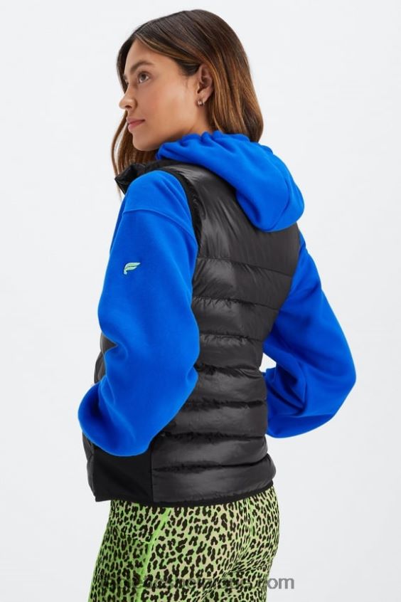 gilet matelassé elliot femmes Fabletics 404P0T2796 zèbre marbré noir/étain