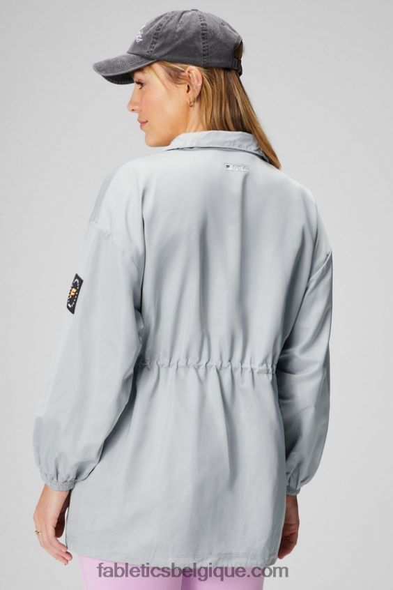 parka utilitaire femmes Fabletics 404P0T2761 gris minéral/blanc classique