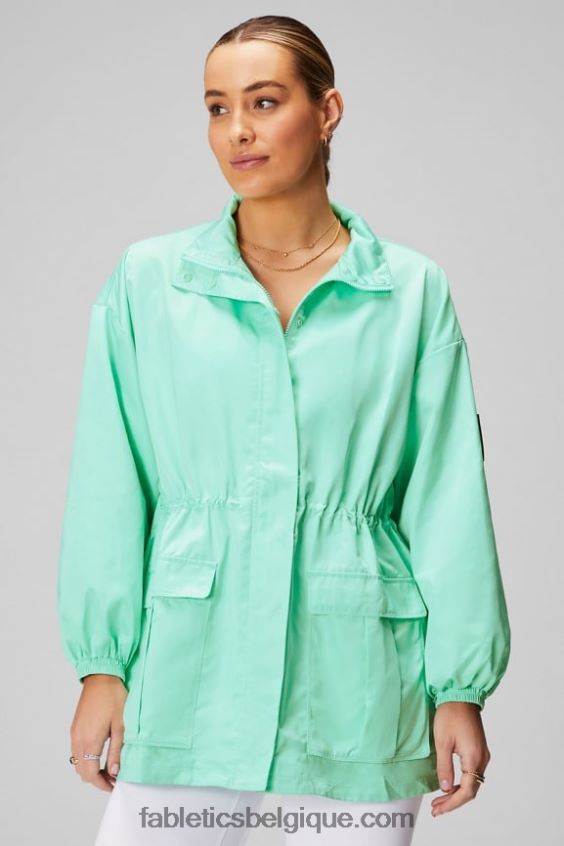 parka utilitaire femmes Fabletics 404P0T2762 baie brumeuse/blanc classique