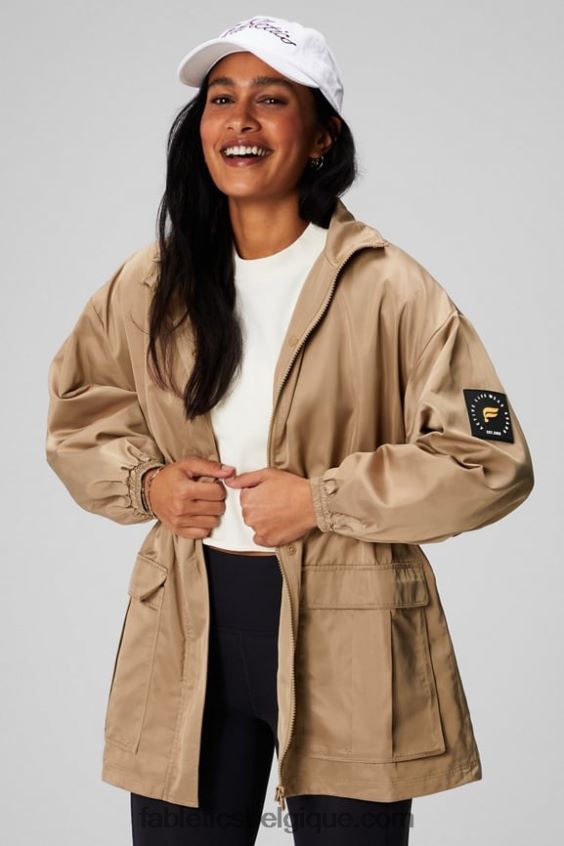 parka utilitaire femmes Fabletics 404P0T2764 bois beige/blanc classique