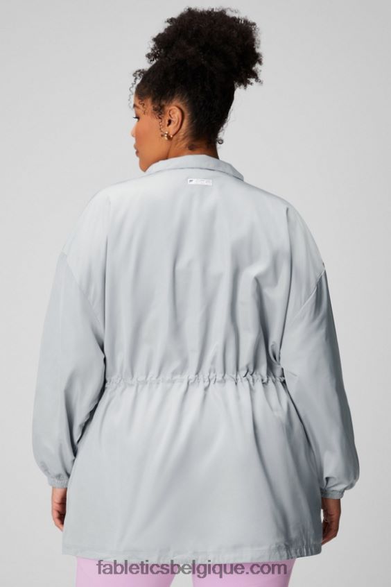 parka utilitaire femmes Fabletics 404P0T2765 gris minéral/blanc classique