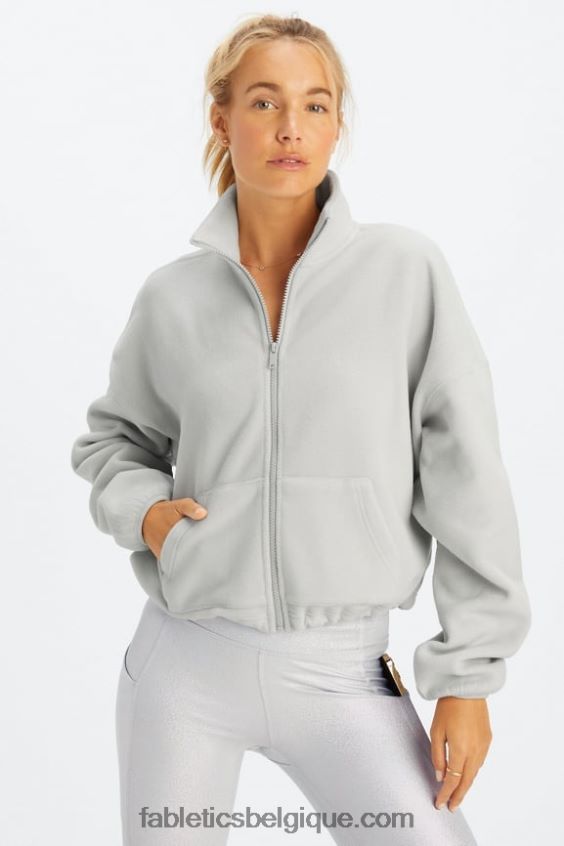 polaire rayne zippée femmes Fabletics 404P0T2778 gris minéral