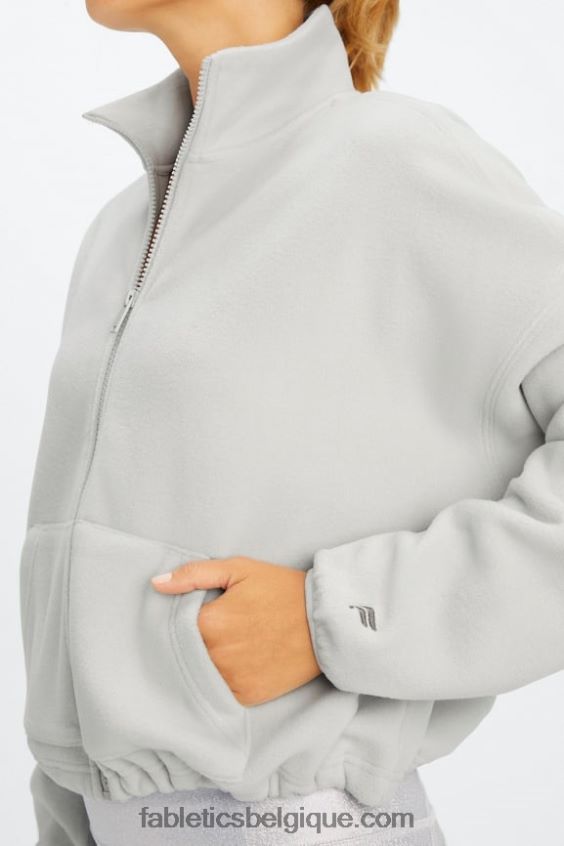 polaire rayne zippée femmes Fabletics 404P0T2778 gris minéral