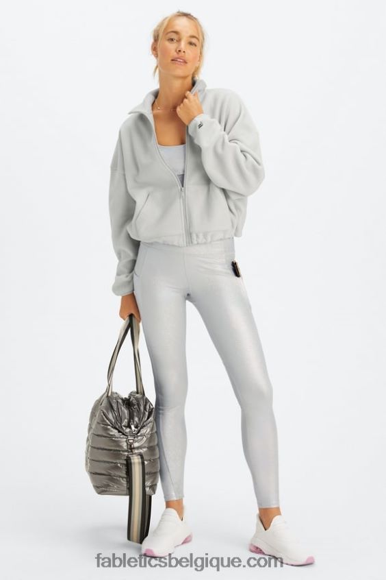 polaire rayne zippée femmes Fabletics 404P0T2778 gris minéral