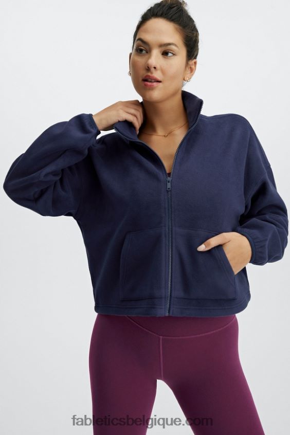pull zippé en polaire rayne femmes Fabletics 404P0T2780 bleu marine profond