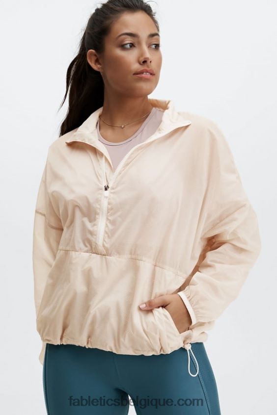 veste courte à demi-zippée ash femmes Fabletics 404P0T2686 brume grise