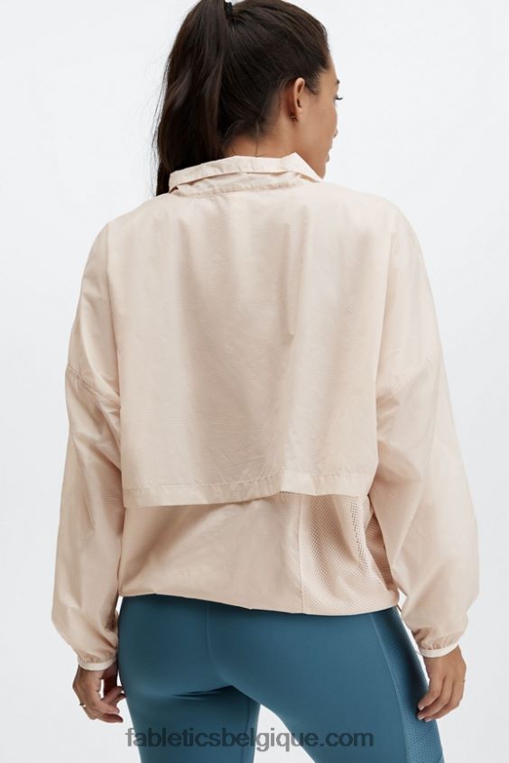 veste courte à demi-zippée ash femmes Fabletics 404P0T2686 brume grise