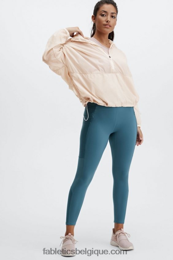 veste courte à demi-zippée ash femmes Fabletics 404P0T2686 brume grise
