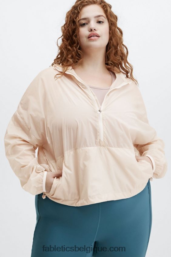veste courte à demi-zippée ash femmes Fabletics 404P0T2687 brume grise