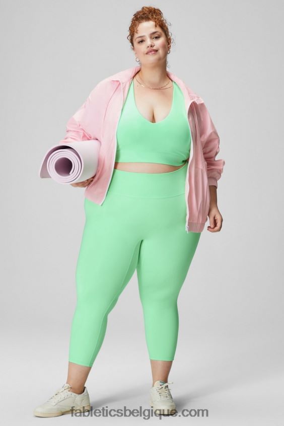 veste de survêtement en nylon femmes Fabletics 404P0T2753 rose tendre/blanc classique