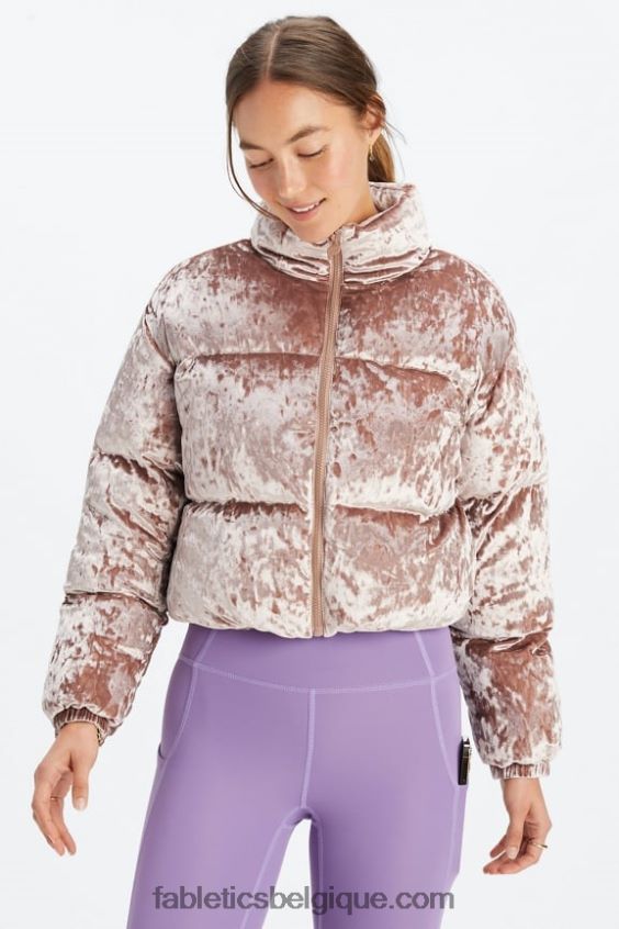 veste matelassée courte en velours frappé wander femmes Fabletics 404P0T2785 nounours