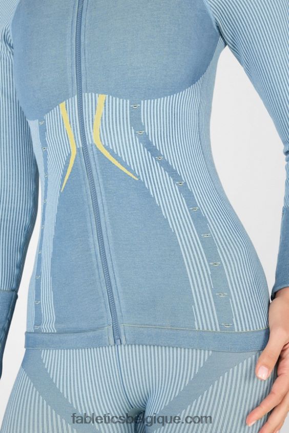 veste sans couture cassidy femmes Fabletics 404P0T2708 bleu ardoise/sky way/meyer
