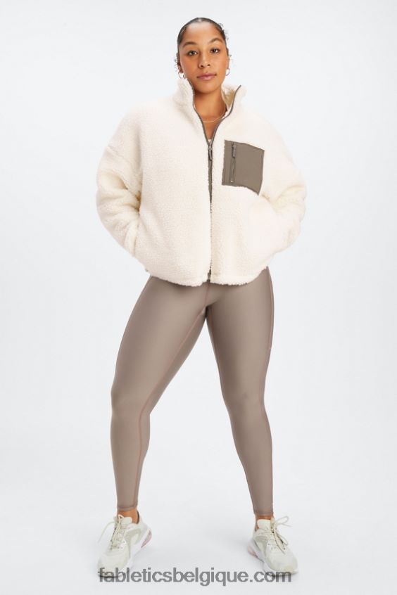 veste teddy rylan femmes Fabletics 404P0T2793 logo aigrette/écorce de saule
