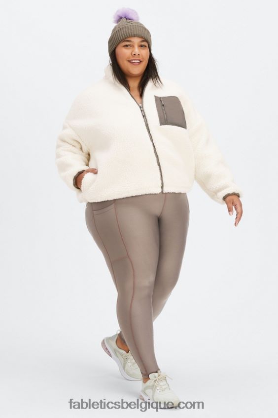 veste teddy rylan femmes Fabletics 404P0T2794 logo aigrette/écorce de saule
