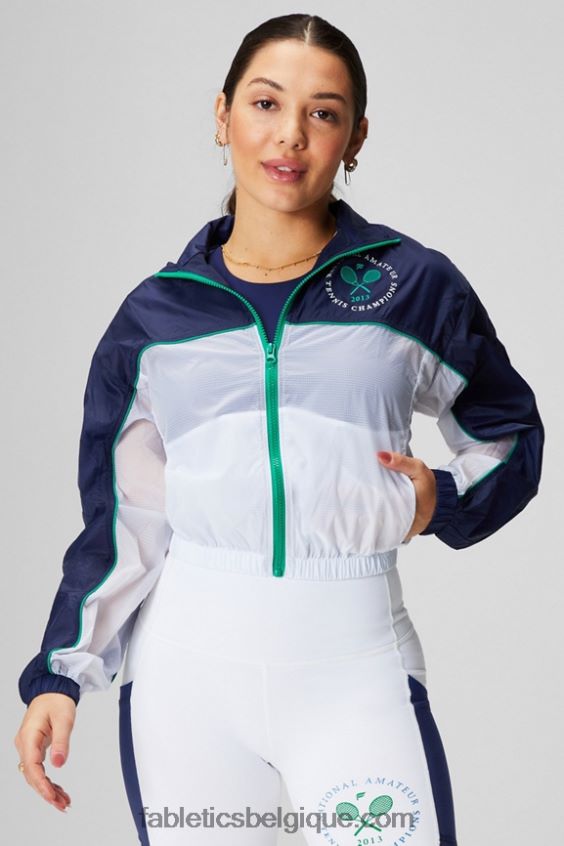 veste tissée payton femmes Fabletics 404P0T2755 marine collégiale/blanc classique/graphique