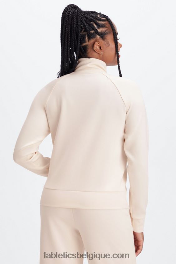veste zippée en interlock pelucheux femmes Fabletics 404P0T2808 avoine
