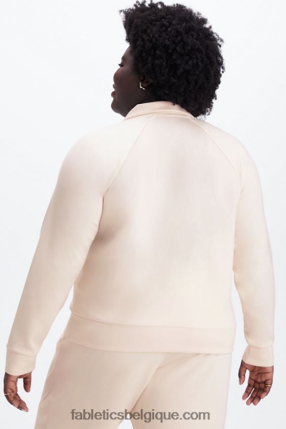 veste zippée en interlock pelucheux femmes Fabletics 404P0T2809 avoine