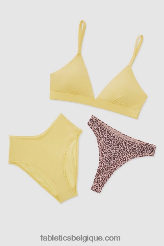 ensemble nu de 3 pièces femmes Fabletics 404P0T2890 baiser de léopard rouge