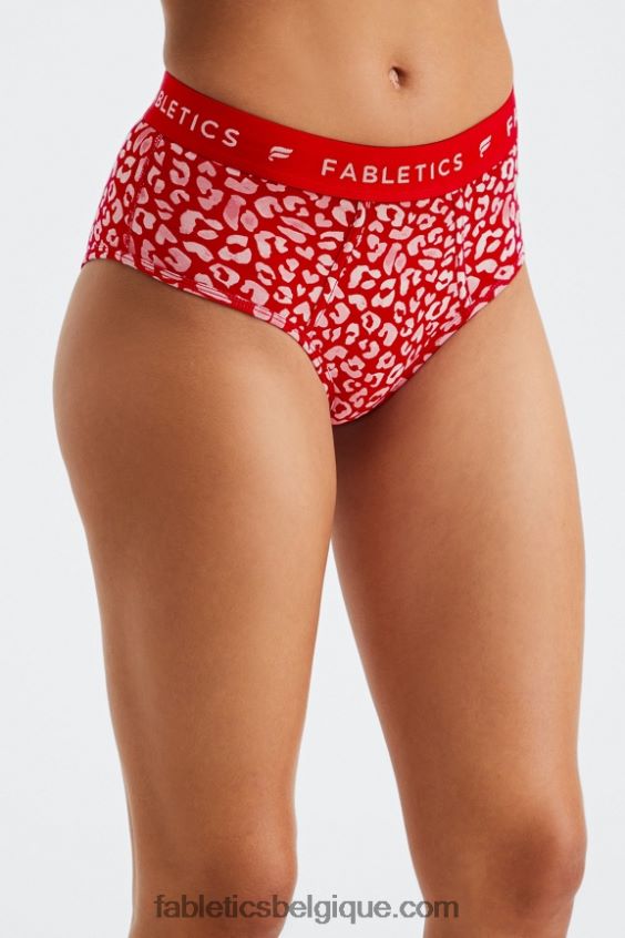 Culotte taille haute 24-7 femmes Fabletics 404P0T2865 baiser de léopard rouge