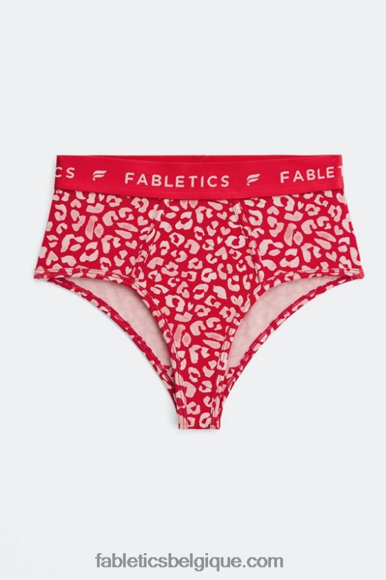 Culotte taille haute 24-7 femmes Fabletics 404P0T2865 baiser de léopard rouge
