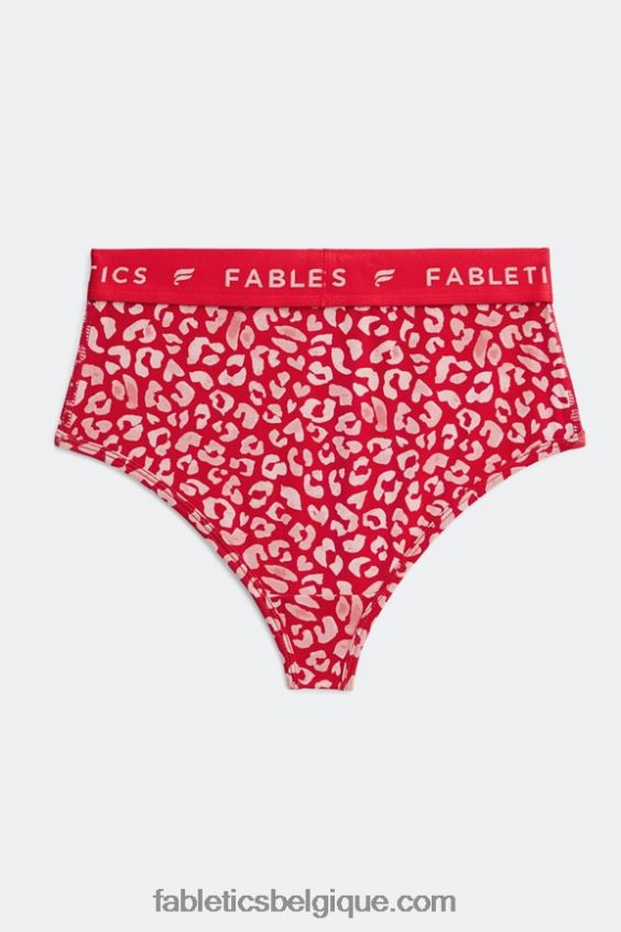 Culotte taille haute 24-7 femmes Fabletics 404P0T2865 baiser de léopard rouge