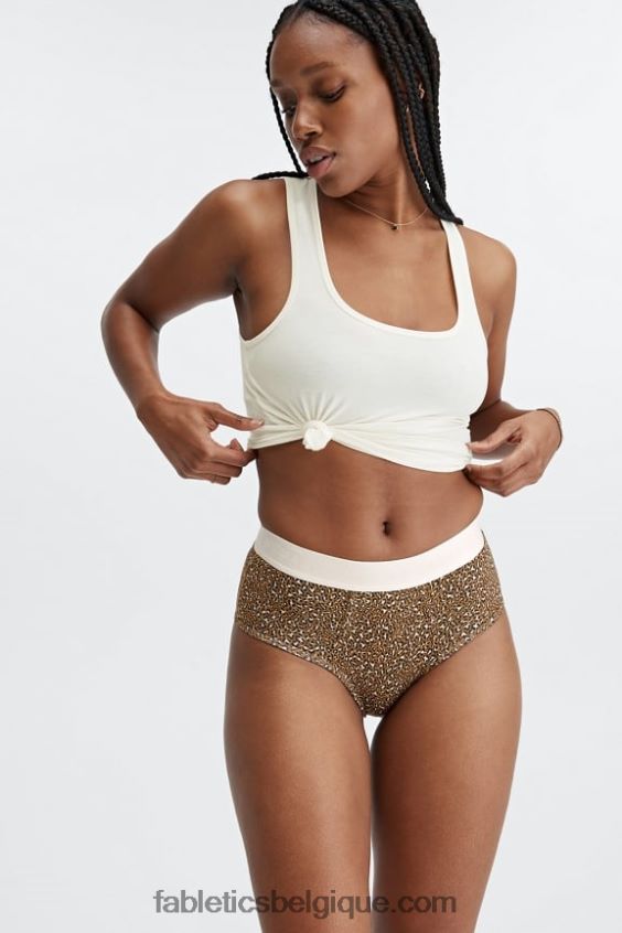 Culotte taille haute 24-7 femmes Fabletics 404P0T2866 tache de léopard bronze foncé
