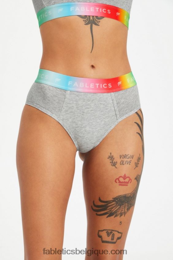 Culotte taille haute 24/7 pride femmes Fabletics 404P0T2862 gris chiné clair