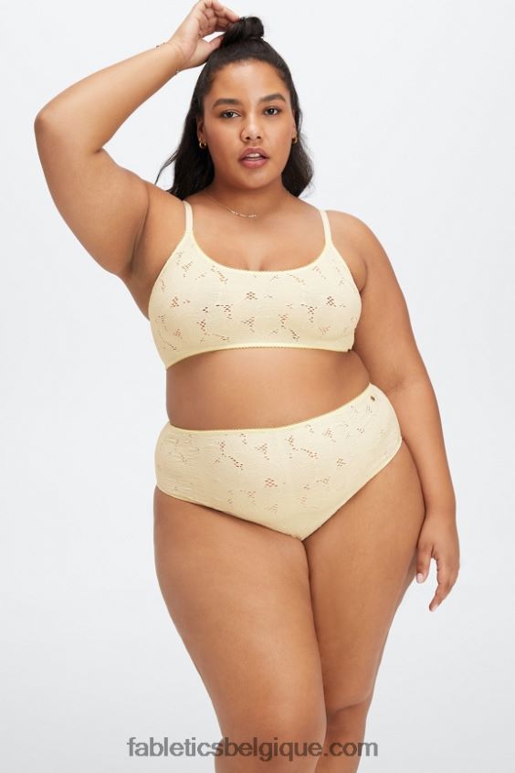 culotte coquine en dentelle sans couture femmes Fabletics 404P0T2898 aigrette/lime fanée