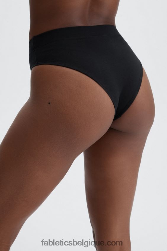 culotte taille haute en coton élasthanne femmes Fabletics 404P0T2902 noir