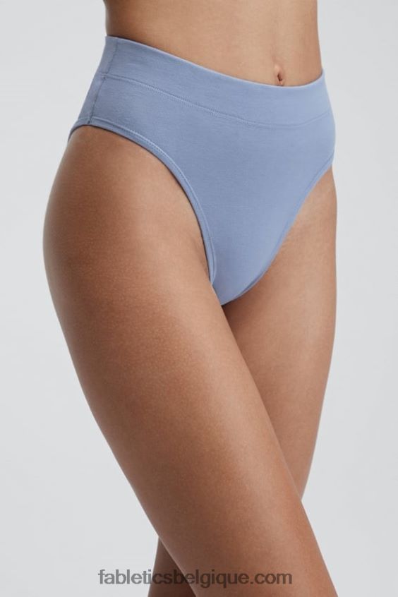 culotte taille haute en coton élasthanne femmes Fabletics 404P0T2903 jean délavé