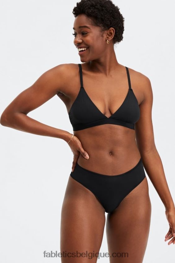 slip classique au toucher fin femmes Fabletics 404P0T2833 noir