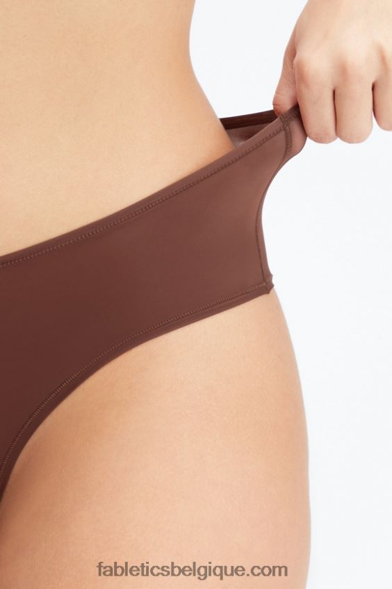 slip classique au toucher fin femmes Fabletics 404P0T2836 marron selle