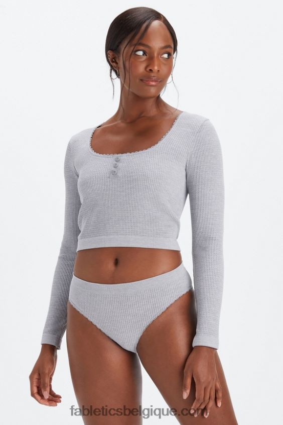 slip en maille torsadée femmes Fabletics 404P0T2821 gris chiné classique