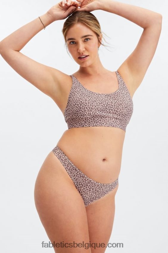 string au toucher fin femmes Fabletics 404P0T2847 tache de léopard rosette poussiéreuse