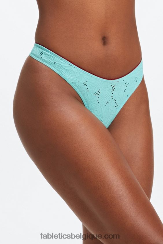 string taille haute en dentelle sans couture femmes Fabletics 404P0T2891 vague de cristal/cerise douce