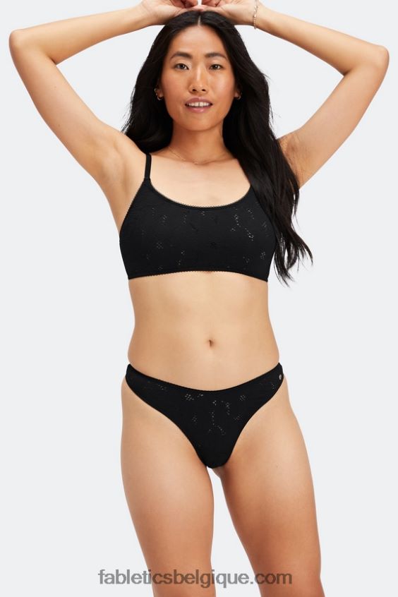 string taille haute en dentelle sans couture femmes Fabletics 404P0T2893 noir
