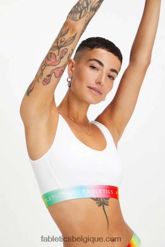 Brassière Pride Lounge 24h/24 et 7j/7 femmes Fabletics 404P0T1582 blanc