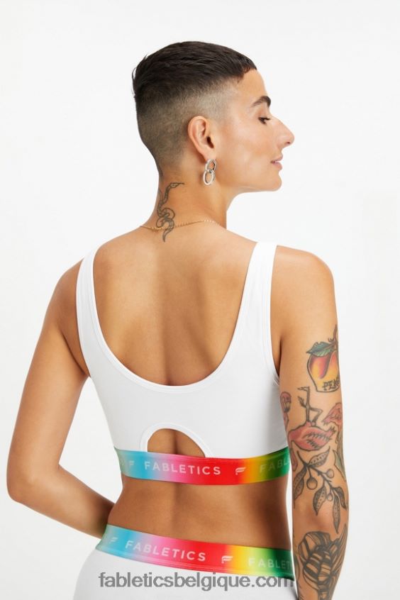 Brassière Pride Lounge 24h/24 et 7j/7 femmes Fabletics 404P0T1582 blanc