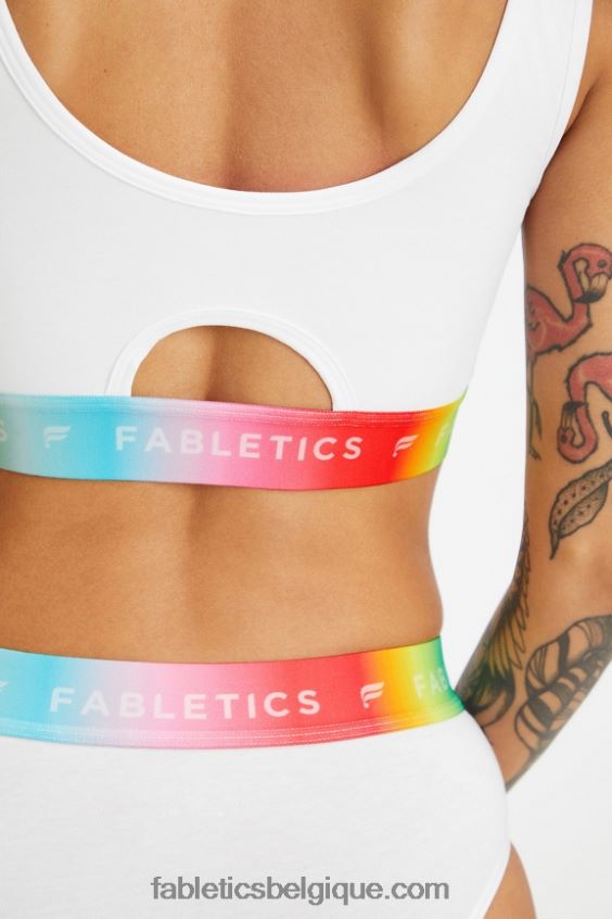 Brassière Pride Lounge 24h/24 et 7j/7 femmes Fabletics 404P0T1582 blanc