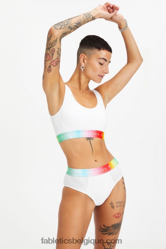 Brassière Pride Lounge 24h/24 et 7j/7 femmes Fabletics 404P0T1582 blanc
