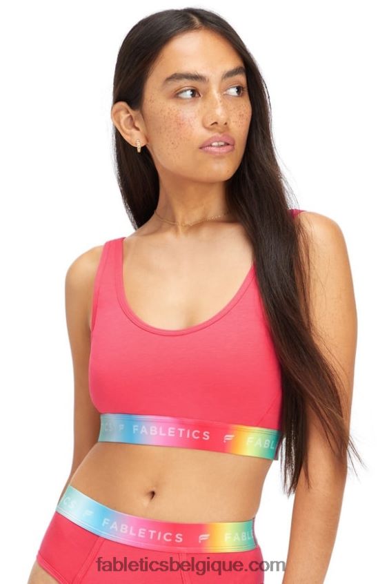 Brassière Pride Lounge 24h/24 et 7j/7 femmes Fabletics 404P0T1583 rouge magenta