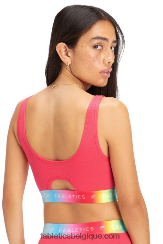 Brassière Pride Lounge 24h/24 et 7j/7 femmes Fabletics 404P0T1583 rouge magenta