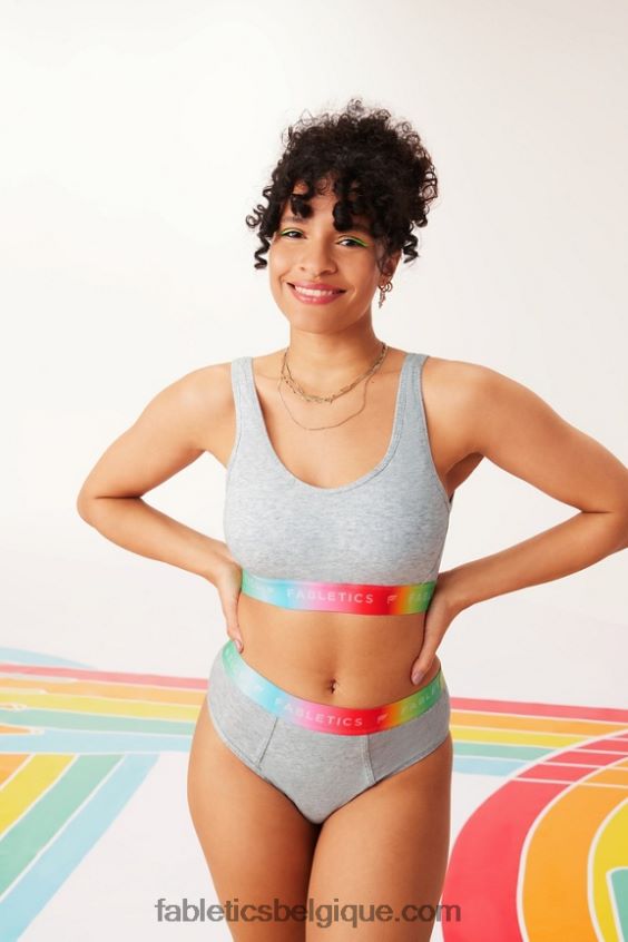 Brassière Pride Lounge 24h/24 et 7j/7 femmes Fabletics 404P0T1584 gris clair chiné