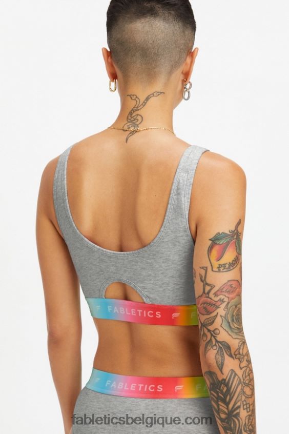 Brassière Pride Lounge 24h/24 et 7j/7 femmes Fabletics 404P0T1584 gris clair chiné