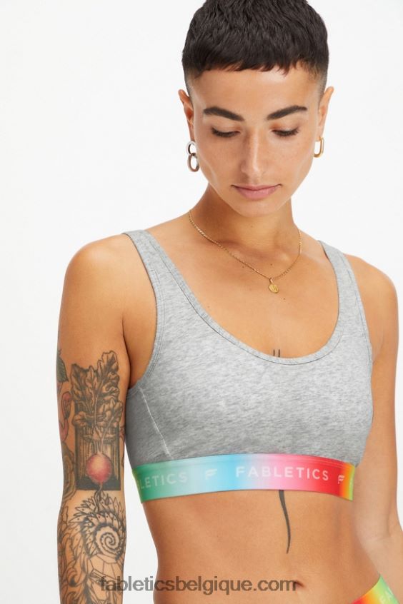 Brassière Pride Lounge 24h/24 et 7j/7 femmes Fabletics 404P0T1584 gris clair chiné