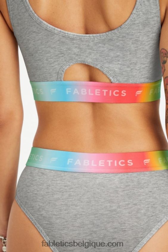 Brassière Pride Lounge 24h/24 et 7j/7 femmes Fabletics 404P0T1584 gris clair chiné
