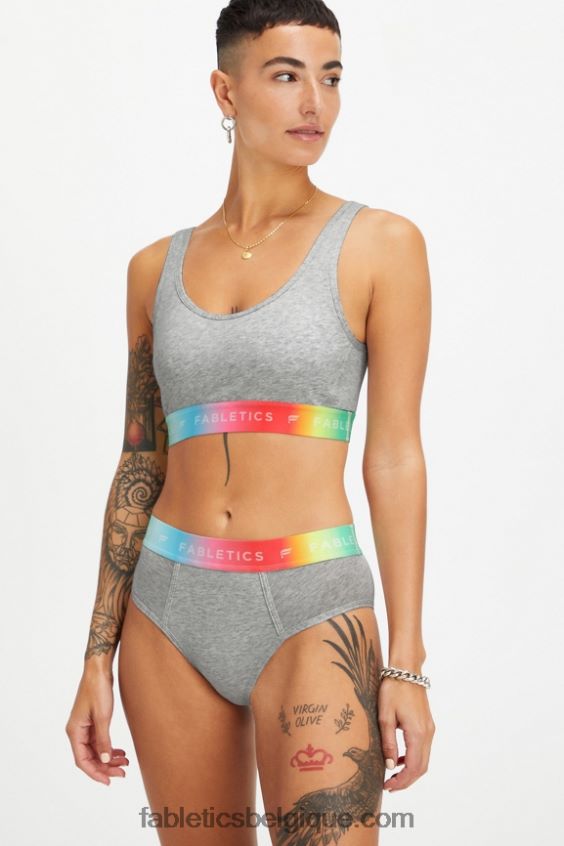 Brassière Pride Lounge 24h/24 et 7j/7 femmes Fabletics 404P0T1584 gris clair chiné