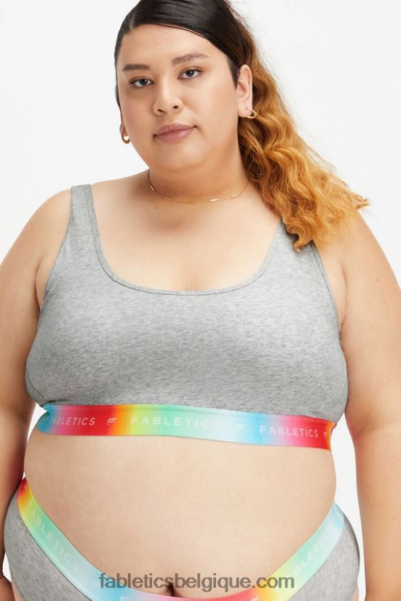 Brassière Pride Lounge 24h/24 et 7j/7 femmes Fabletics 404P0T1585 gris clair chiné