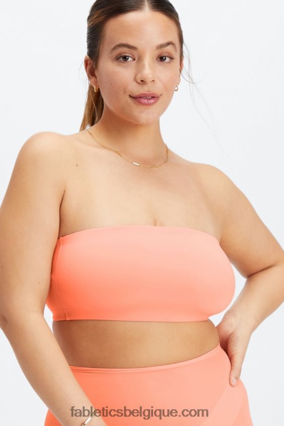 bralette bandeau au toucher fin femmes Fabletics 404P0T1566 corail